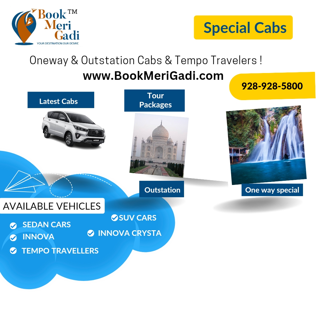 Bookmerigadi.com Budget friendly One-way and Outstation Cabs or Taxi services